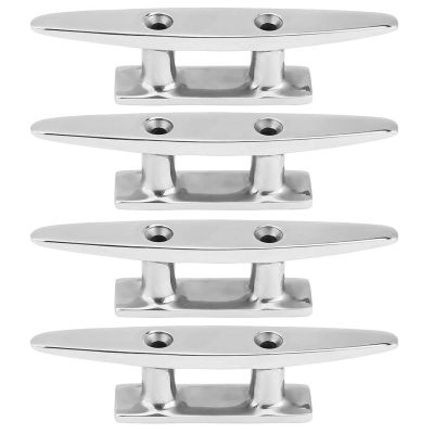 PHASFBJ 316 Stainless Marine Grade Steel Boat Cleat, Small Dock Cleat 4-12 inch Conjoined base, Can be used for domestic ships, yachts, speedboats, motor boats, etc.,8"