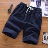 tuduoms Mens Big and Tall Athletic Shorts Fashion Sports Cotton Short Workout Gym Running Pockets Drawstring Elastic Shorts Blue view 3