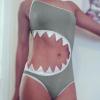 Black One Piece Swimwear Womens Suit Shark Design Swimsuit Swimsuit Bathing Swimwears (Grey, S) view 2