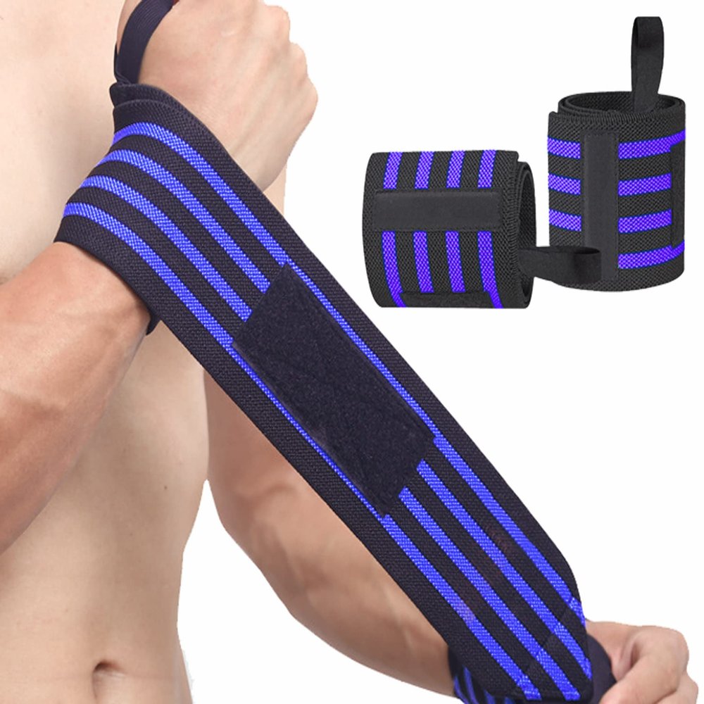 SUJAYU Wrist Wraps, 2 Pack Wrist Brace Wrist Straps for Weightlifting, Wrist Straps Lifting Straps Wrist Weights Carpal Tunnel Wrist Brace, Wrist Brace for Working Out Gym Accessories for Men (Blue B)