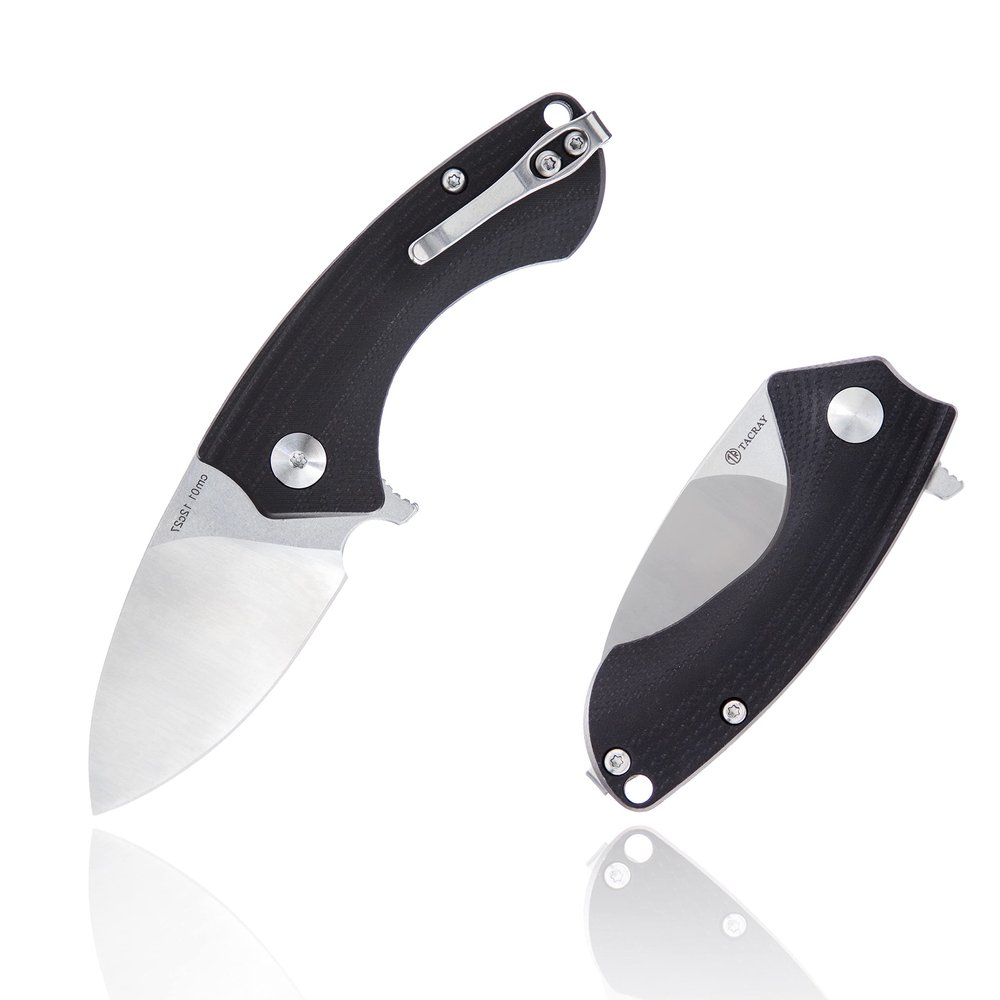 TACRAY Liner Locking Knife, Compact Utility Folding Pocket Knife with Clip, Easy to Carry Daily, Three Colors Available(black)