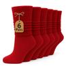 AWS/American Made 6 Pairs Cotton Slouch Knee Socks Shoe Size 5 to 10 (Hibiscus) view 1