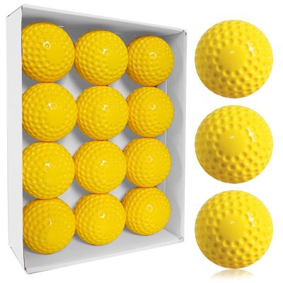 Oeab 12 Pack Dimpled Baseballs 9-Inch Pitching Machine Baseballs Practice Baseball Balls for Fielding Practice, Hitting(One Dozen)