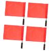 4pcs Sports Referee Flags Linesman Flags Stainless Steel Pole Hand Sports for Soccer Volleyball Match (Red) view 1
