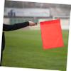 4pcs Sports Referee Flags Linesman Flags Stainless Steel Pole Hand Sports for Soccer Volleyball Match (Red) view 2