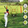BaseGoal 7'7' Baseball Softball Practice Net,Baseball Backstop,with Batting Tee,Ball Caddy,for Hitting Pitching Batting Catching with Bow Frame,Bonus Strike Zone,Portable and Foldable (Red) view 2
