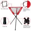 BaseGoal 7'7' Baseball Softball Practice Net,Baseball Backstop,with Batting Tee,Ball Caddy,for Hitting Pitching Batting Catching with Bow Frame,Bonus Strike Zone,Portable and Foldable (Red) view 4