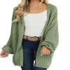 Maroway Long Sleeve Lightweight Cardigan Sweater for Women Green view 1