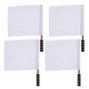 4pcs Sports Referee Flags Linesman Flags Stainless Steel Pole Hand Sports for Soccer Volleyball Match (White) view 1