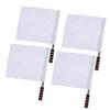 4pcs Sports Referee Flags Linesman Flags Stainless Steel Pole Hand Sports for Soccer Volleyball Match (White) view 4