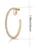 LAXPICOL Fashion Sparkly Austrian Circle Hoop Earrings Clip On Earrings For Women No Piercing Earrrings Golden Tone 1.96"*1.96" view 3