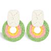 Dodocatie Dangle Rattan Earrings Jewelry for Women, Boho Statement Handmade Unique Summer Tropical Straw Wicker Loop Circle Earrings Fashion Trendy Bohemian Beach Accessories Aretes Para Mujer view 1