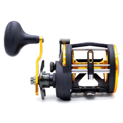 CAMEKOON Level Wind Trolling Fishing Reel, Round Baitcasting Reel, Right Hand, Graphite Body, Star Drag Saltwater Casting Reel