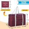 2PCS Travel Duffle Bag Tote Carry on Bag Nylon Lightweight Foldable Travel Bag Water Resistant Sports Gym Duffle Weekender Overnight Bag (Pink+Red+2Pe bag) view 2
