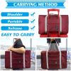 2PCS Travel Duffle Bag Tote Carry on Bag Nylon Lightweight Foldable Travel Bag Water Resistant Sports Gym Duffle Weekender Overnight Bag (Pink+Red+2Pe bag) view 4
