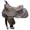 Double T 13" Rough Out Barrel Style Saddle with Cheetah Printed Inlay view 1