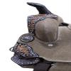 Double T 13" Rough Out Barrel Style Saddle with Cheetah Printed Inlay view 3