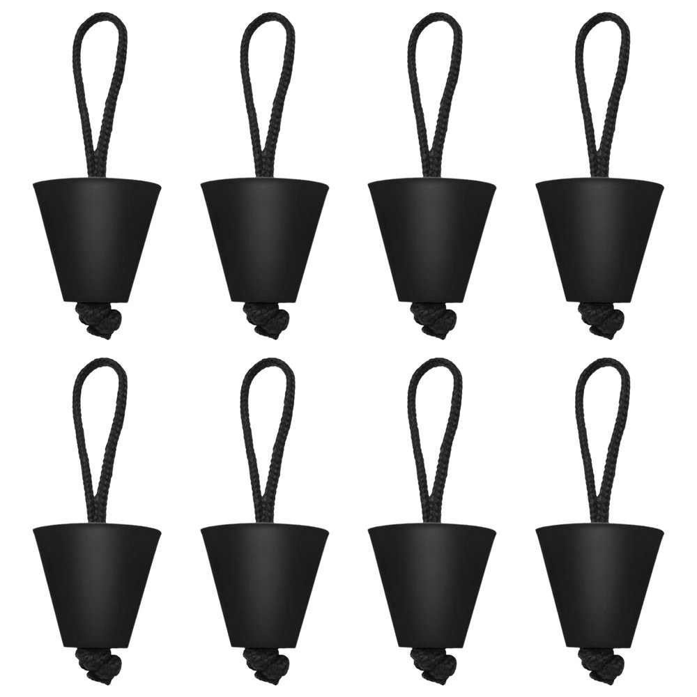 6PCS/8PCS Universal Kayak Scupper Plug Kit Silicone Scupper Plugs Drain Holes Stopper Bung with Lanyard