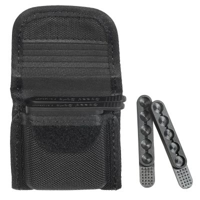 SdTacDuGe Molded Speed Strips Pouch with Pack of 4 Speed Strips,Molded Quickstrips Holder Pouch Hook and Loop Structure for Quick Flip Opening,Fits .38/.357,40SW,5 Rounds
