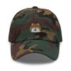 Pomeranian hat Embroidered, Pomeranian Baseball Cap, Pomeranian dad hat, for Men and Women, Pomeranian Gift. Green Camo view 1