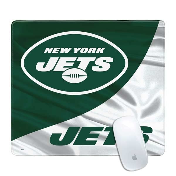 Skinit Small Gaming Mouse Pad - Officially Licensed New York Jets Design with Stitched Edges, Waterproof, Non-Slip Rubber Base, Desk Mat for Keyboard & Mouse, 12.6" x 11" inches