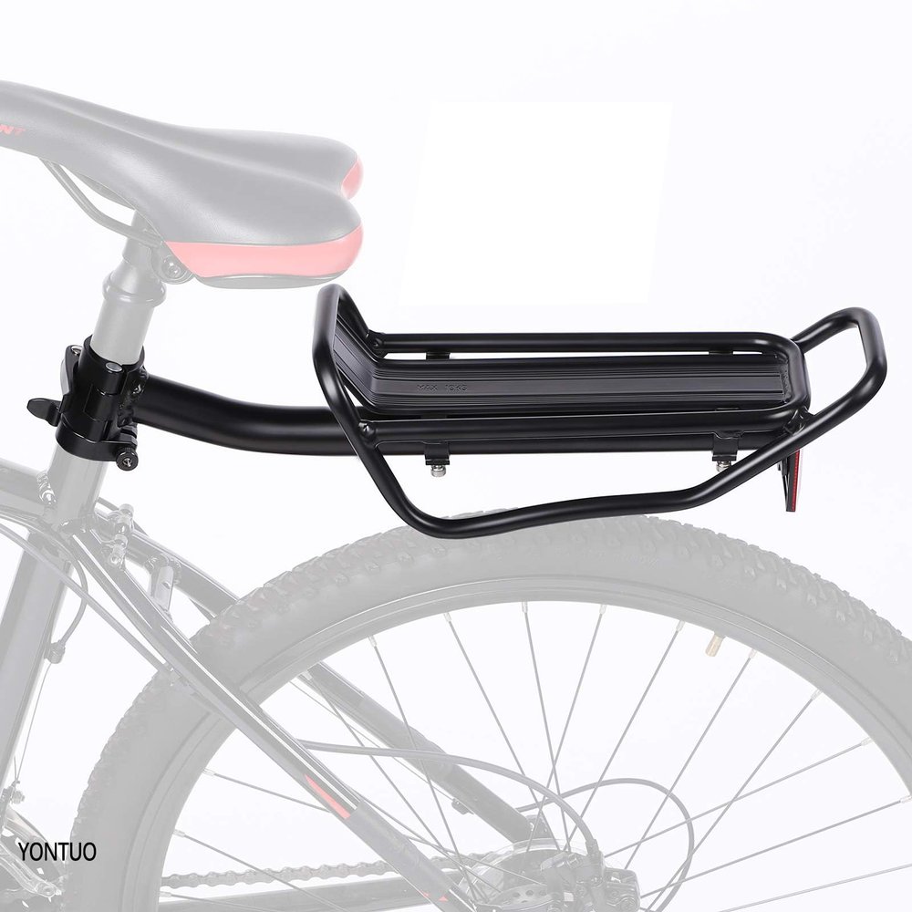 YONTUO Rear Bike Rack with Quickly Release Camp,Retractable Aluminum Alloy Bicycle Cargo Rack, Fits Most 26-29" Bikes (See The Image Gallery to Check Compatibility),Max Weight 22lb,BCR01
