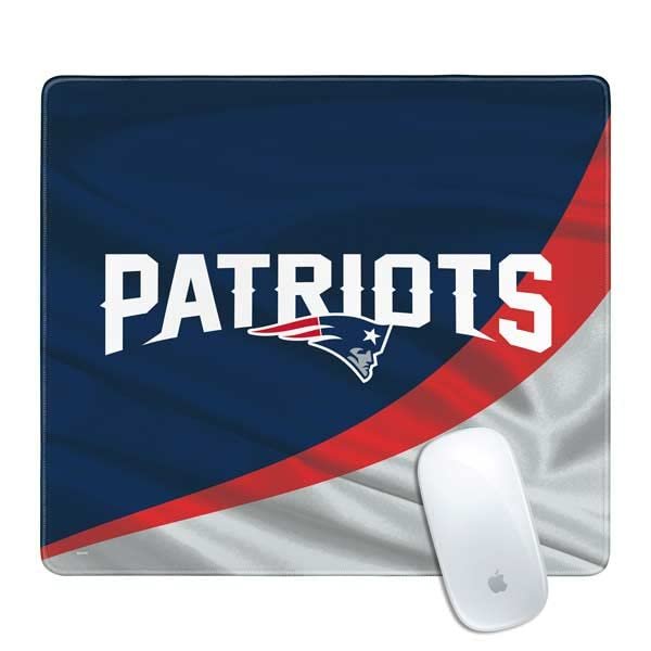 Skinit Small Gaming Mouse Pad - Officially Licensed New England Patriots Design with Stitched Edges, Waterproof, Non-Slip Rubber Base, Desk Mat for Keyboard & Mouse, 12.6" x 11" inches