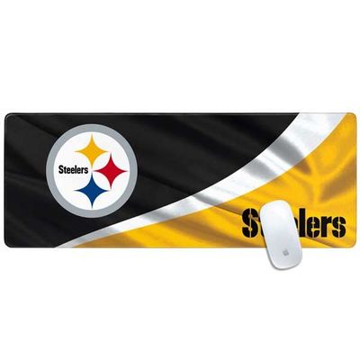 Skinit Large Gaming Mouse Pad - Officially Licensed Pittsburgh Steelers Design with Stitched Edges, Waterproof, Non-Slip Rubber Base, Desk Mat for Keyboard & Mouse, 31.5" x 11.8" inches