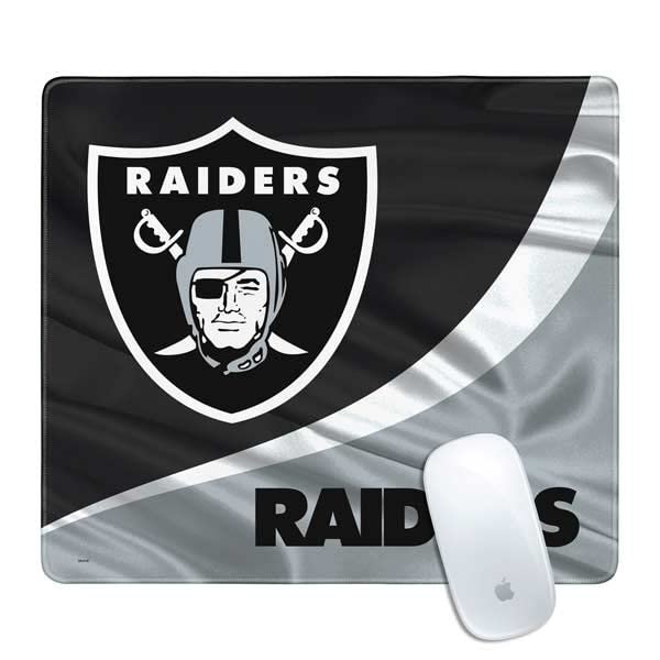 Skinit Small Gaming Mouse Pad - Officially Licensed Las Vegas Raiders Design with Stitched Edges, Waterproof, Non-Slip Rubber Base, Desk Mat for Keyboard & Mouse, 12.6" x 11" inches
