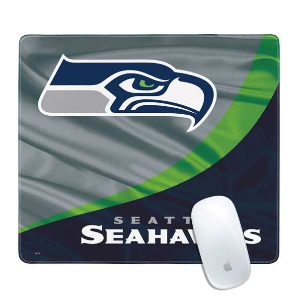 Skinit Small Gaming Mouse Pad - Officially Licensed Seattle Seahawks Design with Stitched Edges, Waterproof, Non-Slip Rubber Base, Desk Mat for Keyboard & Mouse, 12.6" x 11" inches