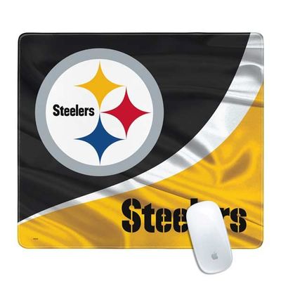 Skinit Medium Gaming Mouse Pad - Officially Licensed Pittsburgh Steelers Design with Stitched Edges, Waterproof, Non-Slip Rubber Base, Desk Mat for Keyboard & Mouse, 17.7" x 15.75" inches