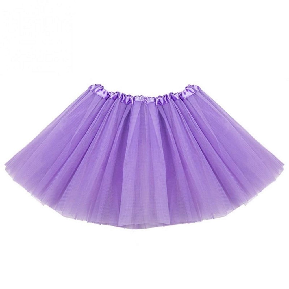Kids Tutu Skirts 3 Layered Tulle, Fit Most 2-8 yrs Little Girls for Dance Party Costume (#06 Lavender, 1)