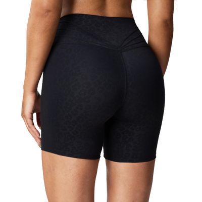Aoxjox Trinity Workout Biker Shorts for Women Tummy Control High Waisted Exercise Athletic Gym Running Yoga Short 6" (Black Leopard Print, X-Large)