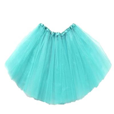 Kids Tutu Skirts 3 Layered Tulle, Fit Most 2-8 yrs Little Girls for Dance Party Costume (#25 Aqua Blue, 1)