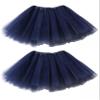 Kids Tutu Skirts 3 Layered Tulle, Fit Most 2-8 yrs Little Girls for Dance Party Costume (#16 Navy Blue, 2) view 1