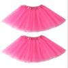 Kids Tutu Skirts 3 Layered Tulle, Fit Most 2-8 yrs Little Girls for Dance Party Costume (#08 Pink, 2) view 1