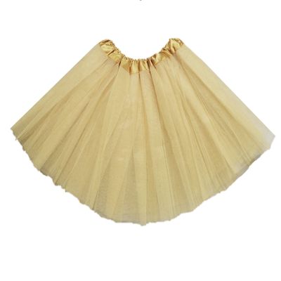 Kids Tutu Skirts 3 Layered Tulle, Fit Most 2-8 yrs Little Girls for Dance Party Costume (#15 Gold, 1)