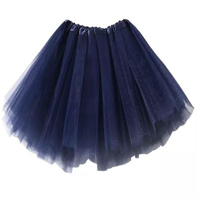 Kids Tutu Skirts 3 Layered Tulle, Fit Most 2-8 yrs Little Girls for Dance Party Costume (#16 Navy Blue, 1)