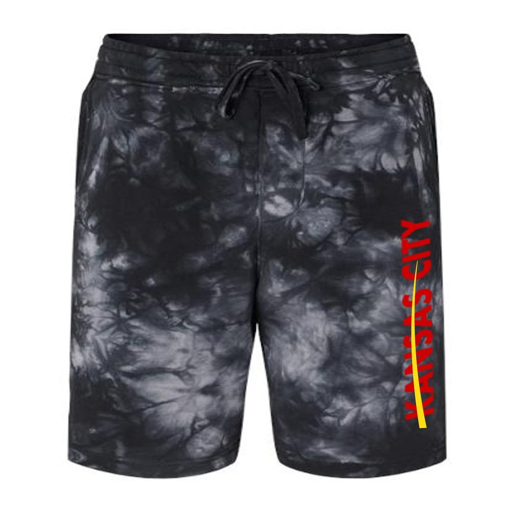 Wally's Custom Apparel Kansas City Shorts Tie-Dyed Black Small - XXL Men's (Medium)