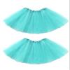 Kids Tutu Skirts 3 Layered Tulle, Fit Most 2-8 yrs Little Girls for Dance Party Costume (#25 Aqua Blue, 2) view 1
