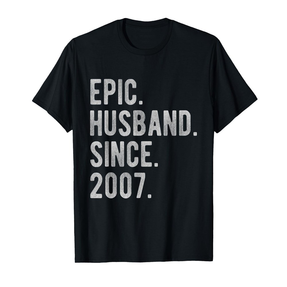 18th Wedding Anniversary For Him - Epic Husband Since 2007 T-Shirt