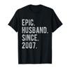 18th Wedding Anniversary For Him - Epic Husband Since 2007 T-Shirt view 1