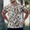 BAIKUTOUAN Money American Hundred Dollar Bills Men's Polo-Shirts Short Sleeve Golf Tees Outdoor Sport Tennis Tops XL view 2