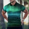 BAIKUTOUAN Northern Lights Aurora Borealis Men's Polo-Shirts Short Sleeve Golf Tees Outdoor Sport Tennis Tops S view 2