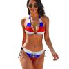 BAIKUTOUAN Russian Eagle Emblem Flag Women's Two Piece Bikini Sets Halter String Tie Side Triangle Swimwear Sexy Bathing Suit L view 1