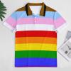 BAIKUTOUAN LGBT Rainbow Transgender Pride Flag Men's T Shirt Short Sleeve Casual Polo-Shirt Tee Shirts Top M view 3