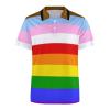 BAIKUTOUAN LGBT Rainbow Transgender Pride Flag Men's T Shirt Short Sleeve Casual Polo-Shirt Tee Shirts Top M view 4