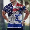 BAIKUTOUAN USA and Israel on A Cracked Men's Polo-Shirts Short Sleeve Golf Tees Outdoor Sport Tennis Tops 3XL view 2