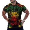 BAIKUTOUAN Jamaica Rasta Lion Men's T Shirt Short Sleeve Casual Polo-Shirt Tee Shirts Top XL view 1
