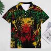 BAIKUTOUAN Jamaica Rasta Lion Men's T Shirt Short Sleeve Casual Polo-Shirt Tee Shirts Top XL view 3